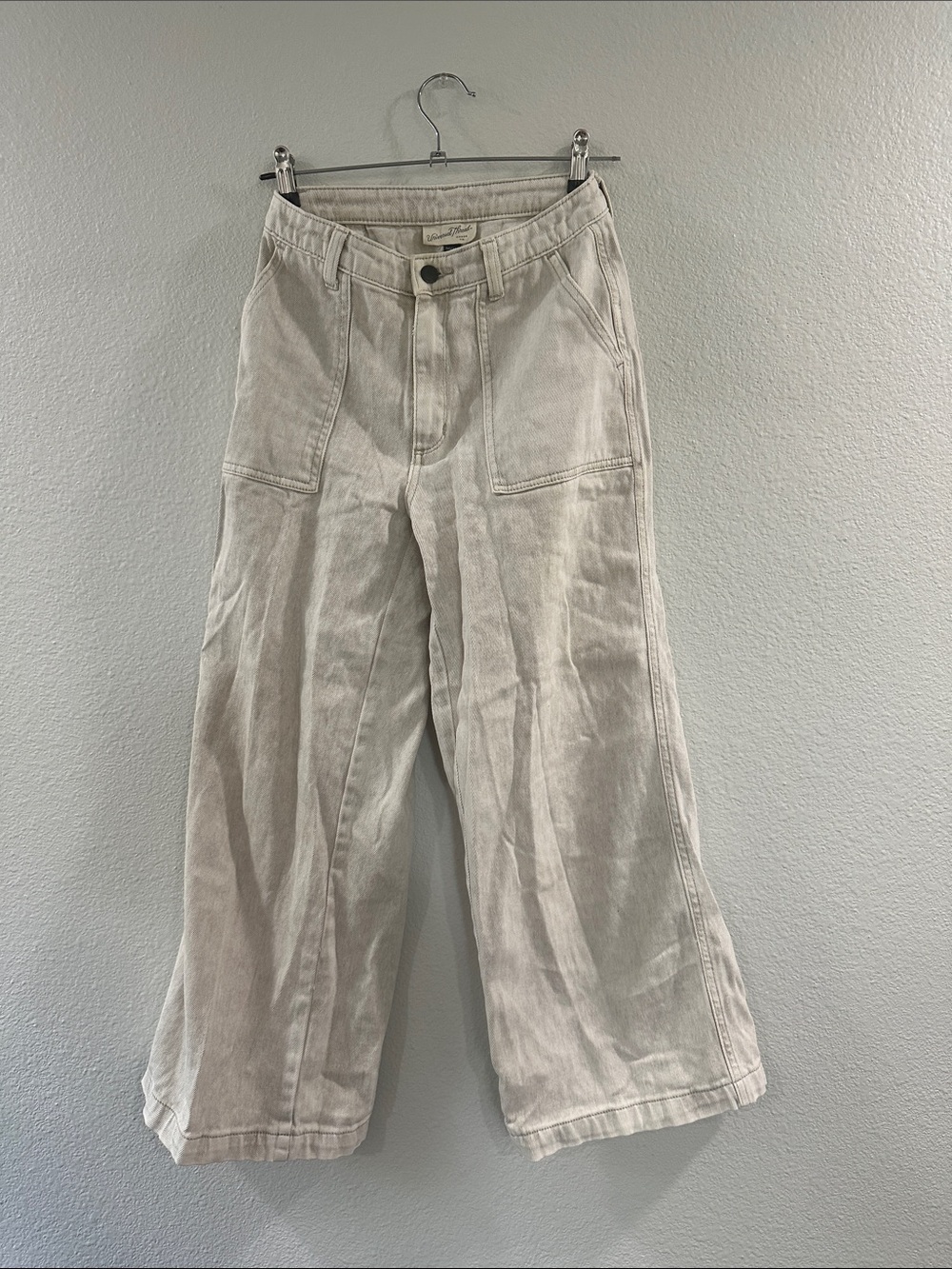 Universal Thread Canvas Wide-Leg Pants in Cream